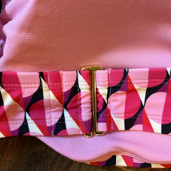 Time and Tru Women's 2X (20W-22W) Plus Size Geo Print V-Wire Bikini Swimwear Top - Picture 10 of 13